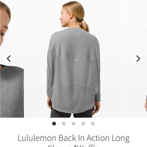 Lululemon Back In Action Waffle long Sleeve 8 with rip tag medium gray
